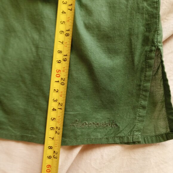 Rare Vintage Y2K Boho Peasant Top 2000s Abercrombie & Fitch Embroidered Green - Picture 3 of 5